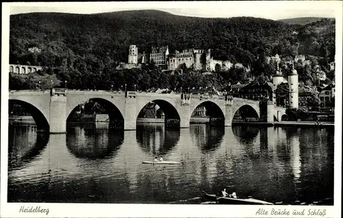 Ak Heidelberg am Neckar, Alte Brücke und Schloss