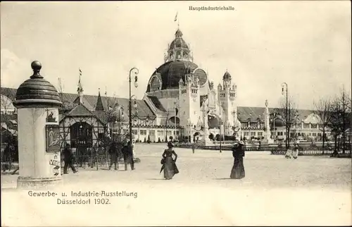 Ak Düsseldorf am Rhein, Gewerbe und Industrie Ausstellung 1902, Hauptindustriehalle