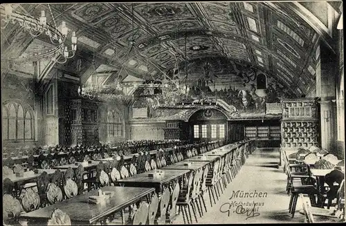 Ak München, Hofbräuhaus, Innenansicht