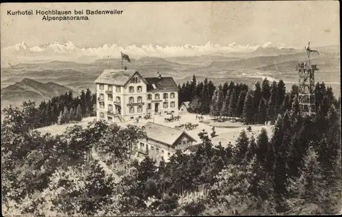 Ak Badenweiler am Schwarzwald, Kurhotel Hochblauen, Alpenpanorama