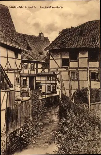 Ak Goslar Harz, Am Liebfrauenberg, Fachwerkhäuser