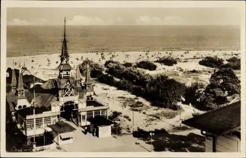 Ak Ostseebad Heringsdorf auf Usedom, Strand, Luftbild