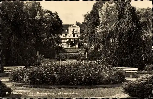 Ak Bad Köstritz in Thüringen, Rosengarten und Sanatorium