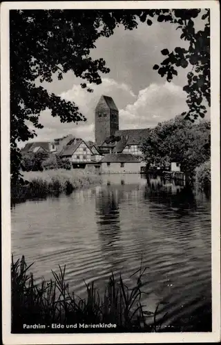 Ak Parchim in Mecklenburg Vorpommern, Elde und Marienkirche