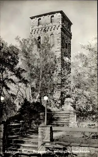 Ak Rudolstadt in Thüringen, Berggaststätte Marienturm, Aussichtsturm