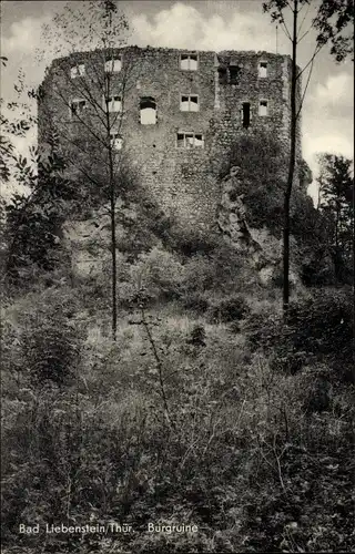 Ak Bad Liebenstein im Thüringer Wald, Burgruine