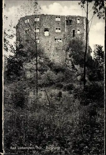 Ak Bad Liebenstein im Thüringer Wald, Burgruine