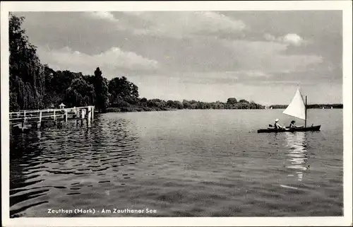 Ak Zeuthen in der Mark, Am Zeuthener See, Segelboot