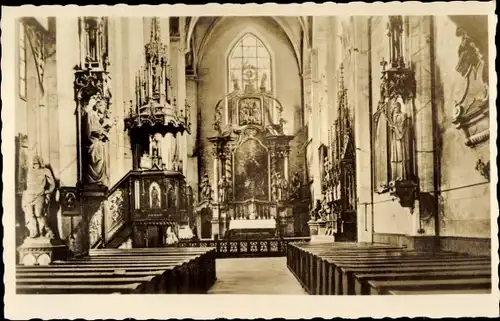 Ak Panschwitz Kuckau Oberlausitz, Kloster St. Marienstern, Innenansicht, Altar