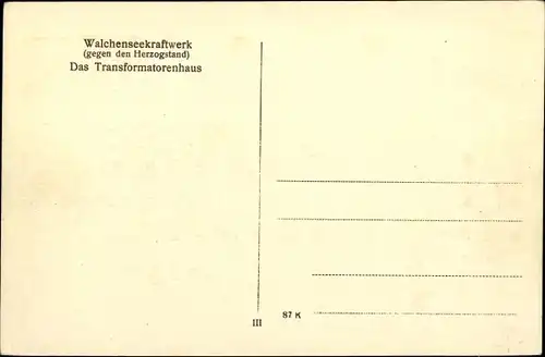 Ak Kochel am See in Oberbayern, Walchenseekraftwerk, Transformatorenhaus, Herzogstand