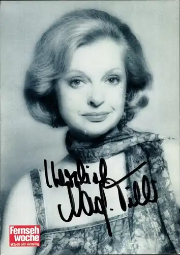Ak Schauspielerin Nadja Tiller, Portrait, Autogramm, Fernsehwoche