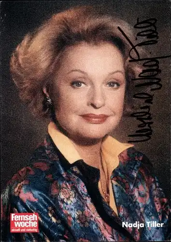 Ak Schauspielerin Nadja Tiller, Autogramm