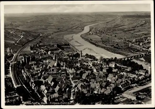 Ak Ochsenfurt am Main Unterfranken, Fliegeraufnahme vom Ort