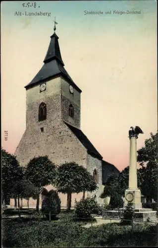 Ak Altlandsberg in der Mark, Stadtkirche und Kriegerdenkmal