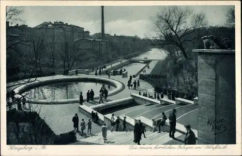 Ak Kaliningrad Königsberg Ostpreußen, Anlagen am Schlossteich