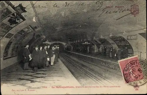 Ak Paris, Le Metropolitain, U-Bahnstation