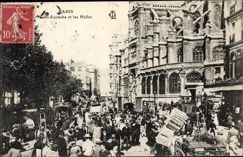 Ak Paris, Saint Eustache, Les Halles