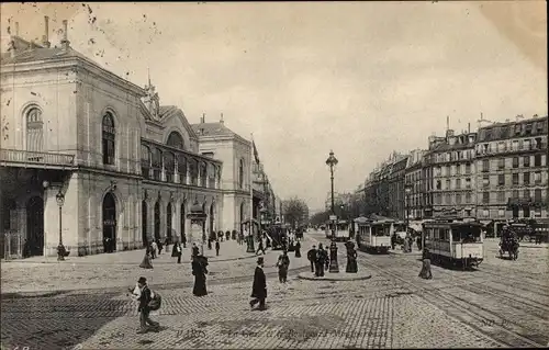 Ak Paris XIV. Observatoriumsviertel, Gare Montparnasse, Boulevard