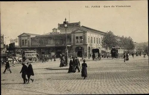 Ak Paris XII., Bahnhof Vincennes