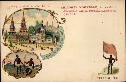 Ak Paris, Ausstellung von 1900, Pavillon von Sibirien, Feuerland, Chicoree Nouvelle