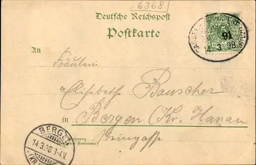 Litho Bad Vilbel in Hessen, Hof, Gasthaus Stadt Kassel, Billardsaal, Kegelbahn