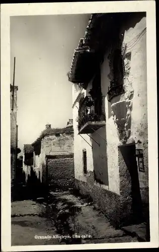 Ak Granada Andalusien Spanien, Albaicin, Straßenpartie