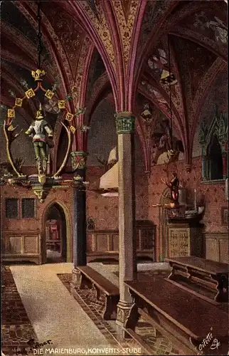 Künstler Ak Malbork Marienburg Westpreußen, Die Marienburg, Konvents-Stube