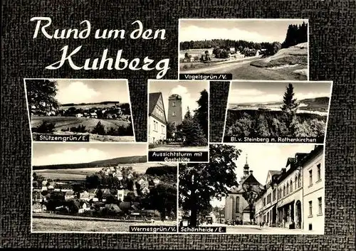 9 alte Ak Stützengrün im Erzgebirge Sachsen, Kuhberg, diverse Ansichten