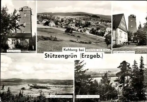 9 alte Ak Stützengrün im Erzgebirge Sachsen, Kuhberg, diverse Ansichten