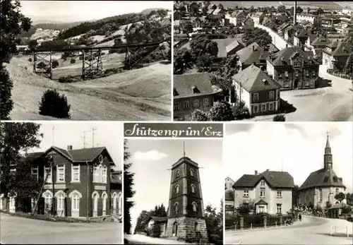 9 alte Ak Stützengrün im Erzgebirge Sachsen, Kuhberg, diverse Ansichten