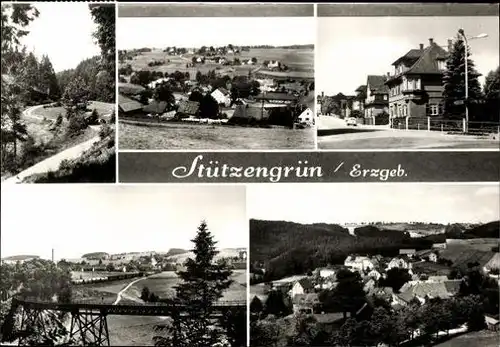 9 alte Ak Stützengrün im Erzgebirge Sachsen, Kuhberg, diverse Ansichten