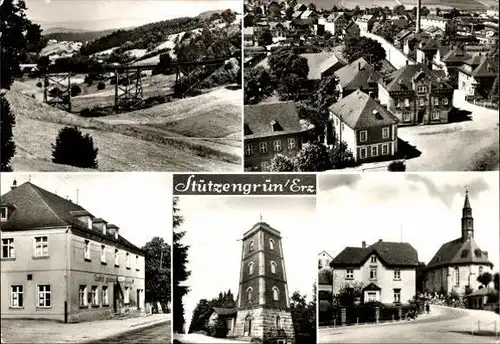 9 alte Ak Stützengrün im Erzgebirge Sachsen, Kuhberg, diverse Ansichten