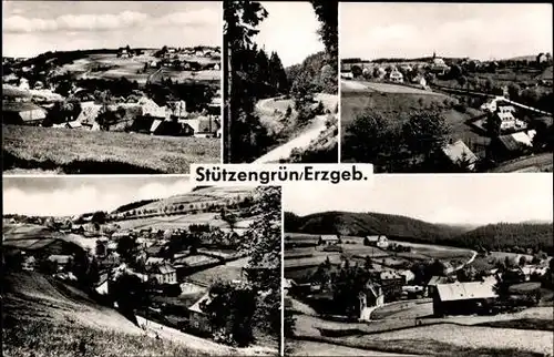 9 alte Ak Stützengrün im Erzgebirge Sachsen, Kuhberg, diverse Ansichten