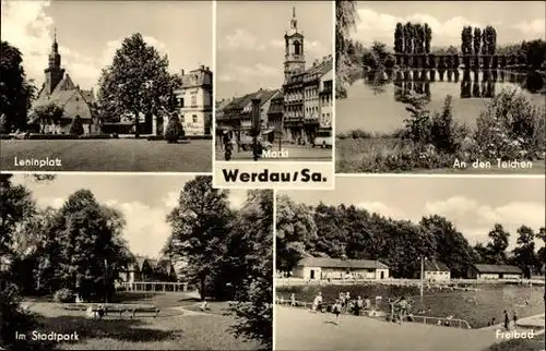 10 alte Ak Werdau in Sachsen, diverse Ansichten
