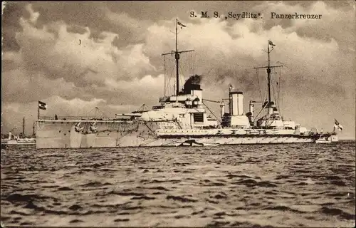 Ak Deutsches Kriegsschiff, SMS Seydlitz, Panzerkreuzer, Kaiserliche Marine