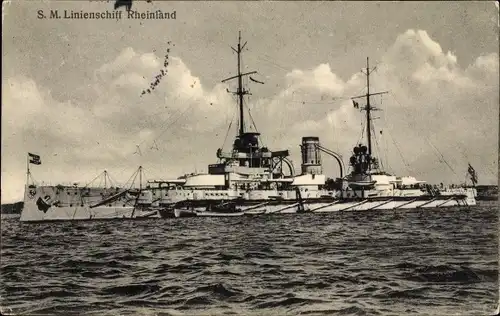 Ak Deutsches Kriegsschiff, SMS Rheinland, Linienschiff