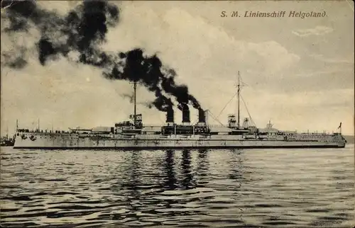 Ak Deutsches Kriegsschiff, SM Linienschiff Helgoland, Kaiserliche Marine