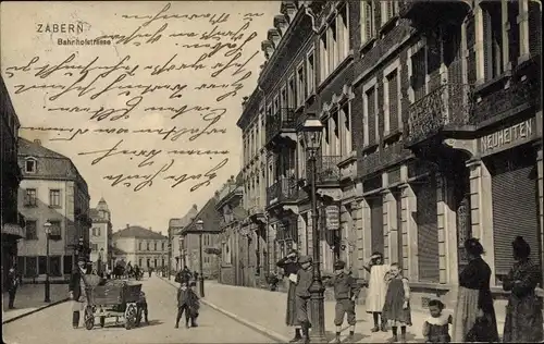 Ak Saverne Zabern Elsass Bas Rhin, Bahnhofstraße