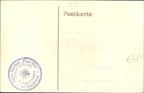 Ak Gramartboden in Tirol, Alpengasthof Frau Hitt