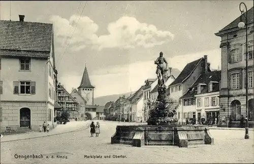 Ak Gengenbach im Schwarzwald, Marktplatz, Obertor