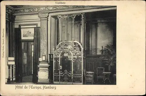 Ak Hamburg, Hotel de l&#39;Europe, Lobby
