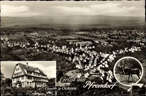 Ak Pfrondor fTübingen am Neckar, Panorama, Gasthasu zum Ochsen