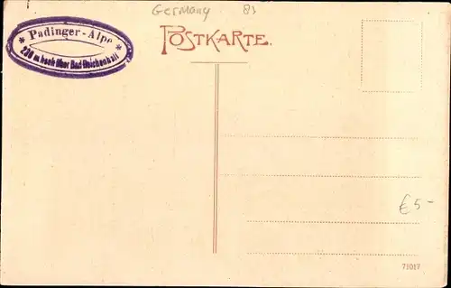 Ak Nonn Bad Reichenhall in Oberbayern, Padinger Alm