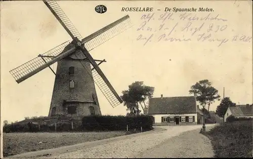 Ak Roeselare Roeselaere Rousselare Roulers Westflandern, Windmühle