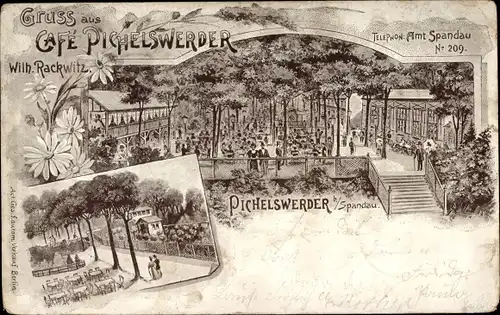 Litho Berlin Spandau Wilhelmstadt Pichelswerder, Cafe Pichelswerder