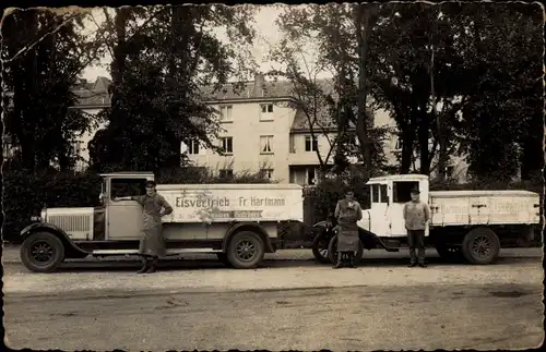 Foto Ak Rüstringen Wilhelmshaven in Niedersachsen, LKW, Eisvertrieb Fr. Hartmann