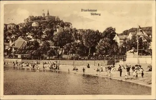 Ak Hamburg Altona Blankenese, Süllberg, Strandpartie