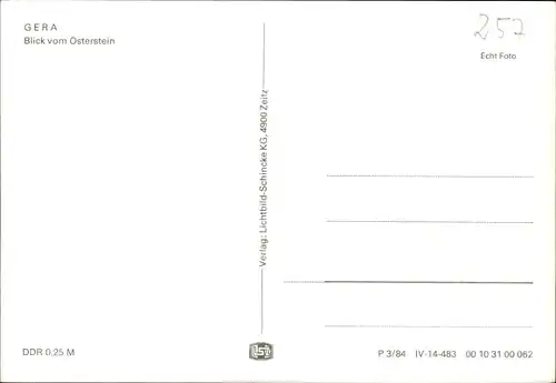 Ak Gera in Thüringen, Blick vom Osterstein