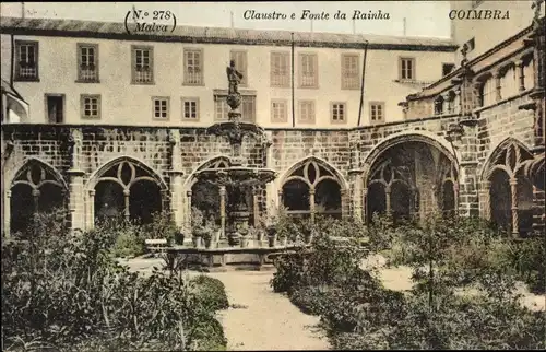 CPA Coimbra Portugal, Claustro e Fonte da Rainha