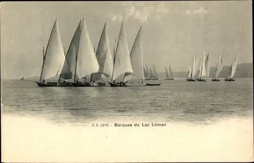 Ak Kanton Genf Schweiz, Boote auf dem Genfersee